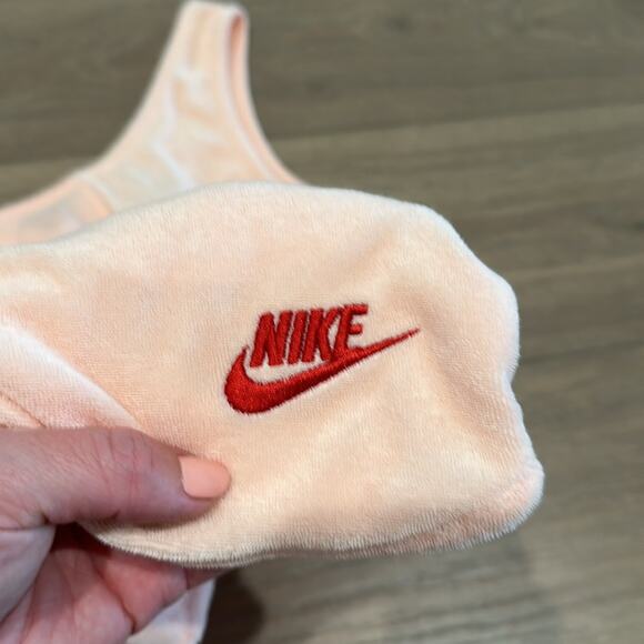 NIKE Girls Heritage Pink Peach Terry Tank Top Romper Shorts Size Large - Picture 6 of 14